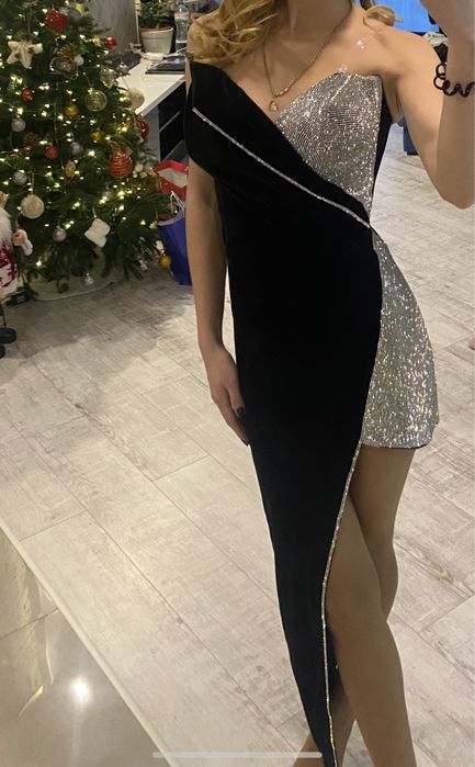 Аренда Шикарное вечернее платье с асимметрией