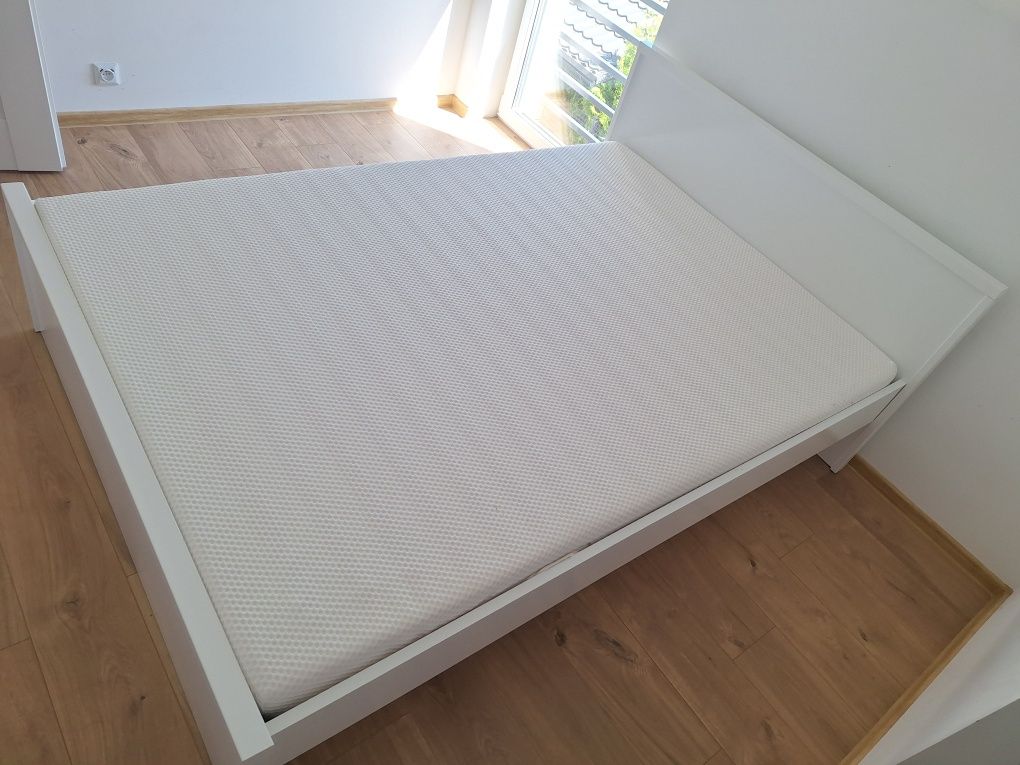 Łóżko białe 140x200 materac ikea abygda 10 lat gwarancji