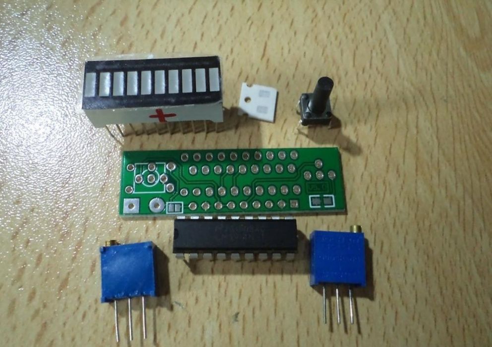 voltimetro capacidade bateria DIY kit led com 2.4v a 20v