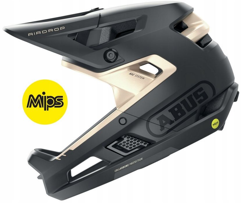 Kask rowerowy ABUS AIRDROP Fullface MIPS M 52-58cm Black Gold