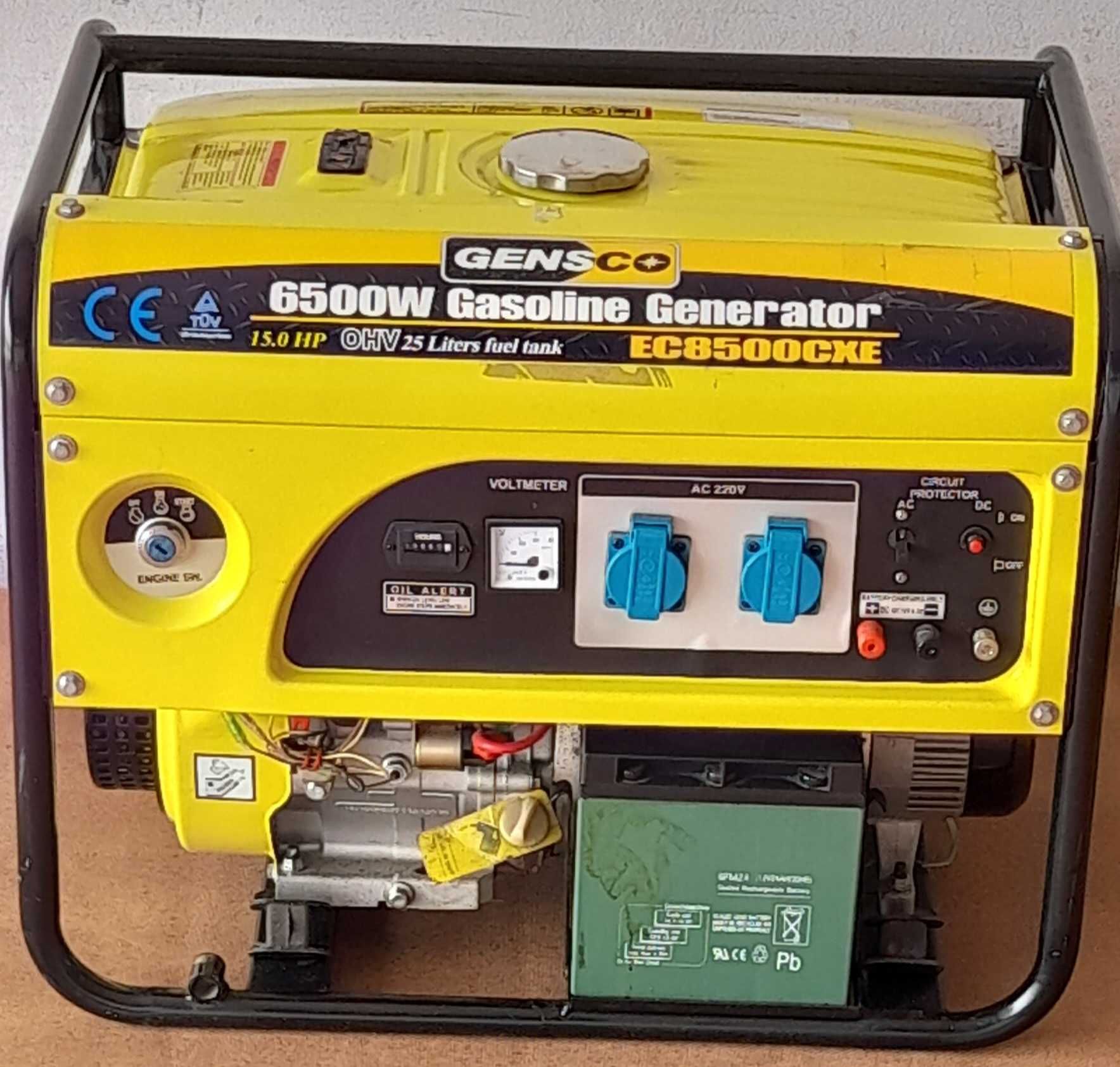 Gerador Gasolina GENSCO EC8500CXE, 6500W, 15 HP, Arranque Elétrico