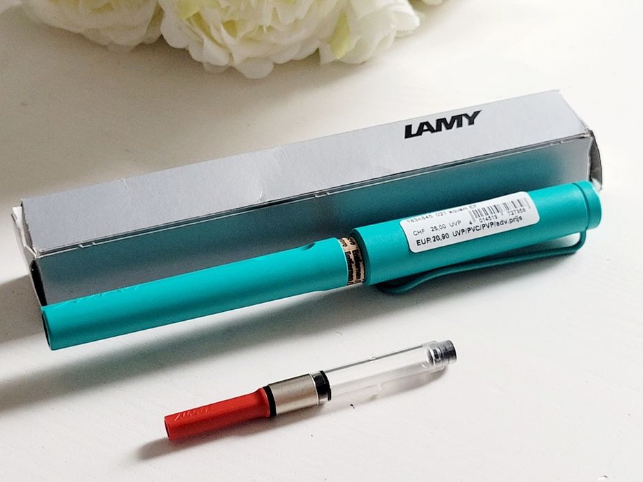 Pióro wieczne LAMY EF na naboje + konwerter atrament + etui, turkusowe