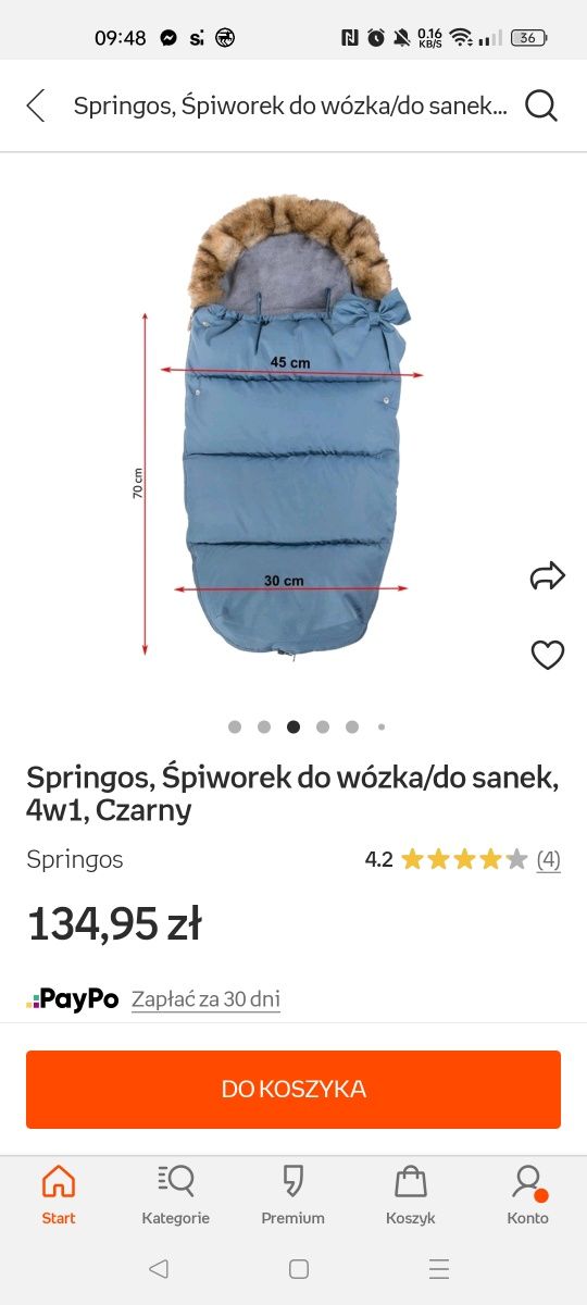 Śpiworek do wózka sanek Springos