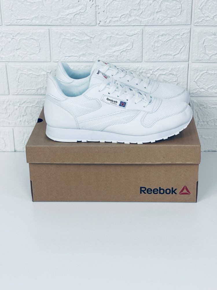 Reebok classic leather white кроссовки мужские кожаные Рибок классик