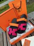Тапки шлепки босоножки Hermes розовые наличие