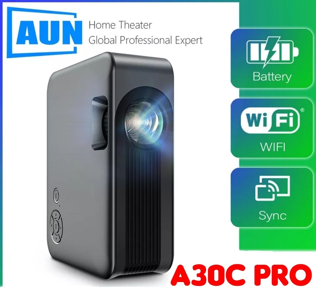 Проектор AUN A30/C Pro 1080 мини аккумулятор телевизор smart playstati