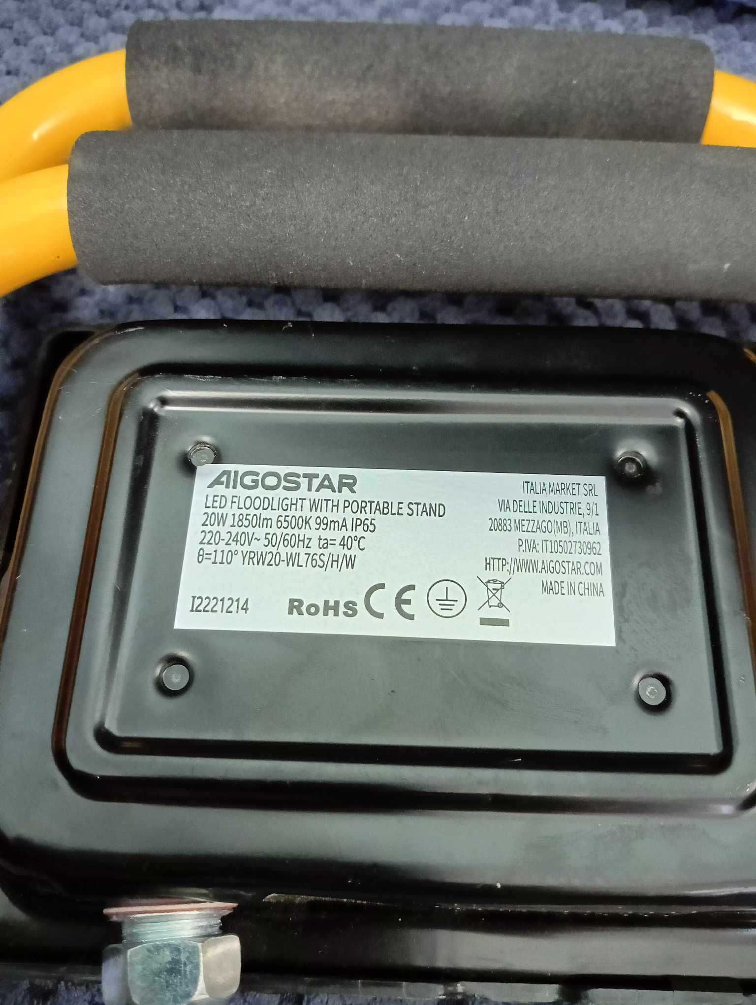 Przenośna lampa robocza halogen LED z podstawką 50W 6500K