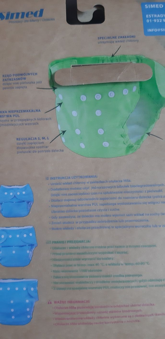 Pieluszka otulacz Mila+oliwka+mokre chusteczki z pudełkiem