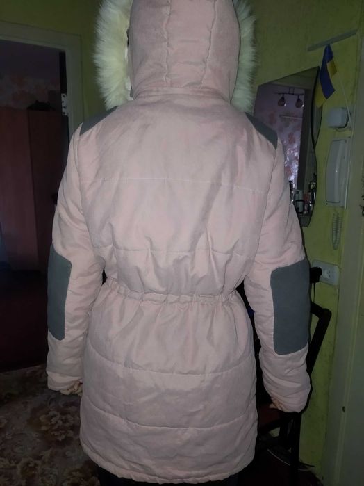 Парка женская розовая теплая