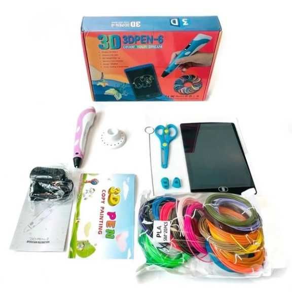 Ручка 3D-PEN-6 +планшет для рисования, пластик 100 МЕТРОВ