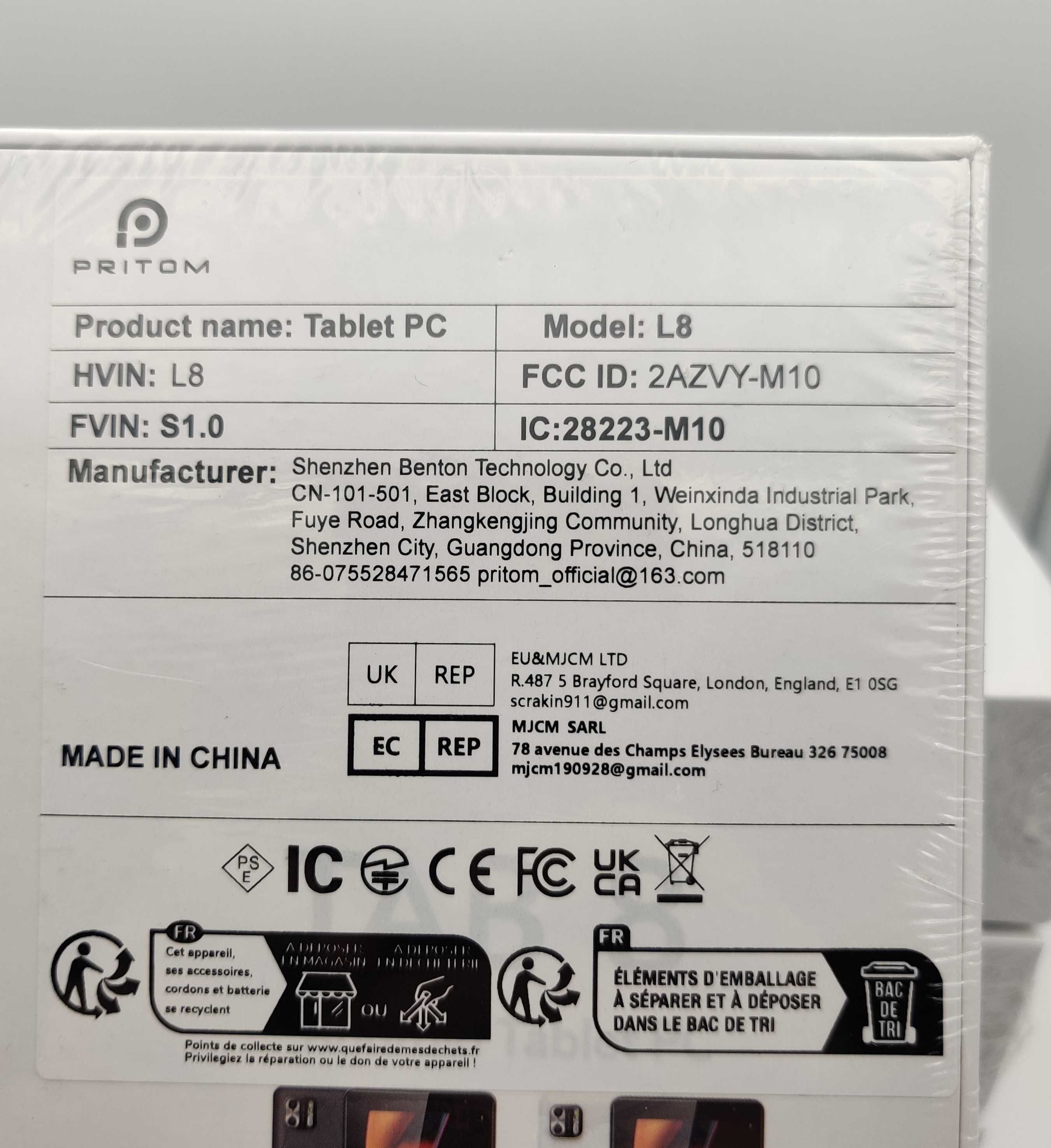 Якісний 8/64ГБ планшет Pritom L8+ PLUS 5000mAh Android новий подарунок