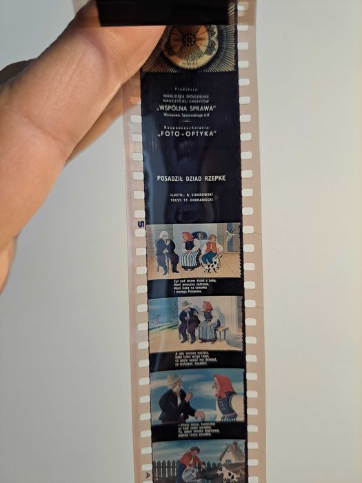 POSADZIŁ DZIAD RZEPKĘ bajka na rzutnik projektor diaskop PRL