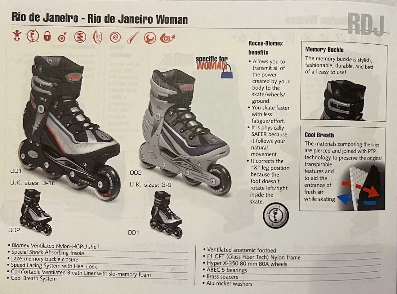Patins em linha Roces como novos