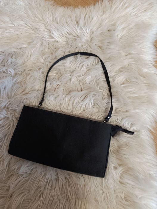 Torebka mini mała kopertówka listonoszka elegancka czarna kobieca