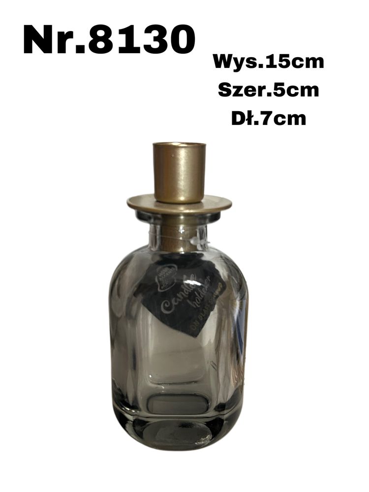 Szklany świecznik w kształcie butelki nr.8130