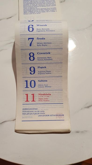 Kalendarz 1988r.