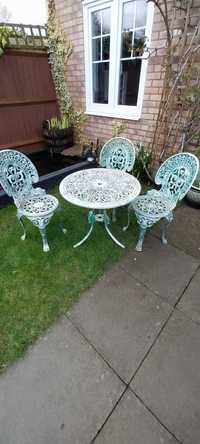 Komplet aluminiowych mebli ogrodowych 3 krzesła +stół francuski dworek