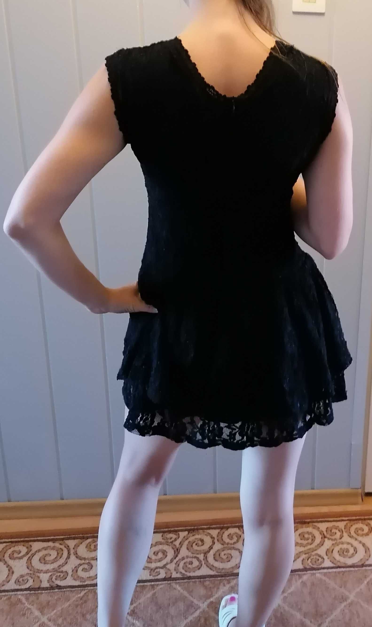 Sukienka czarna koronkowa S