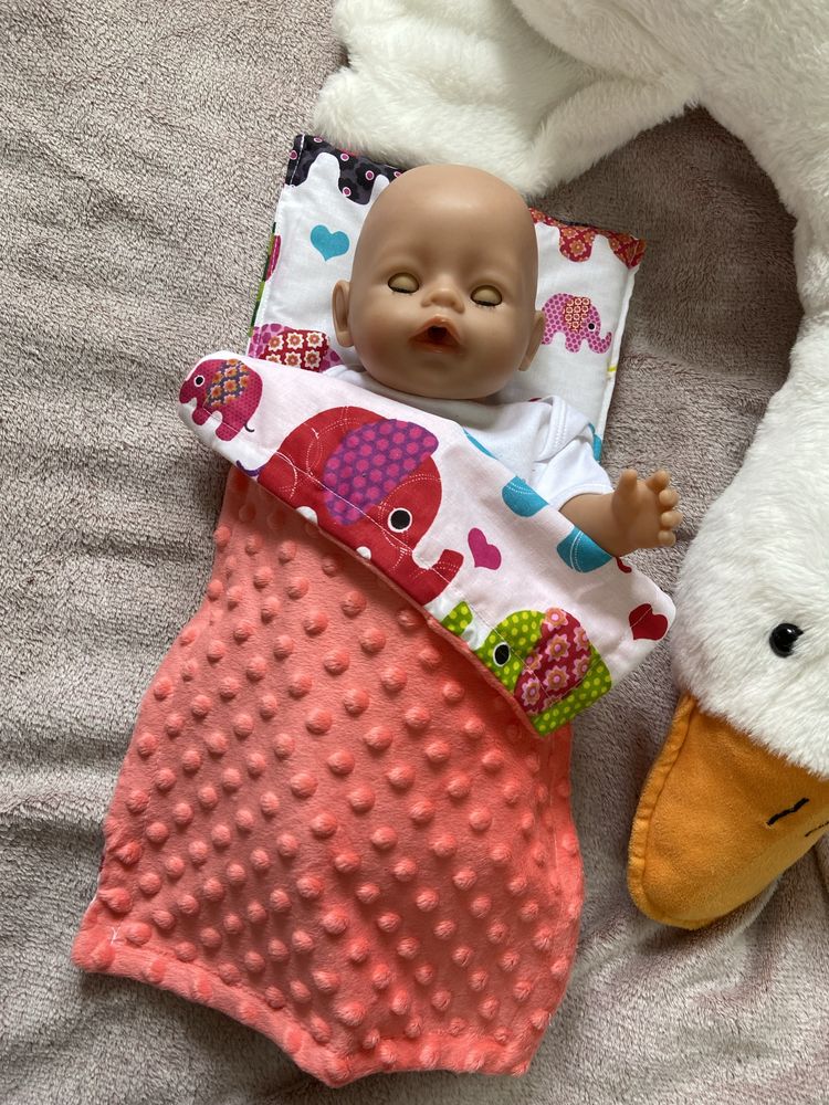 Poduszka i kołderka dla Lalki do łóżeczka wózka lub kołyski