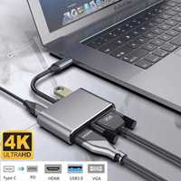 Переходник 4K USB-C HUB PD+HDMI+VGA+USB adapter 4 in 1