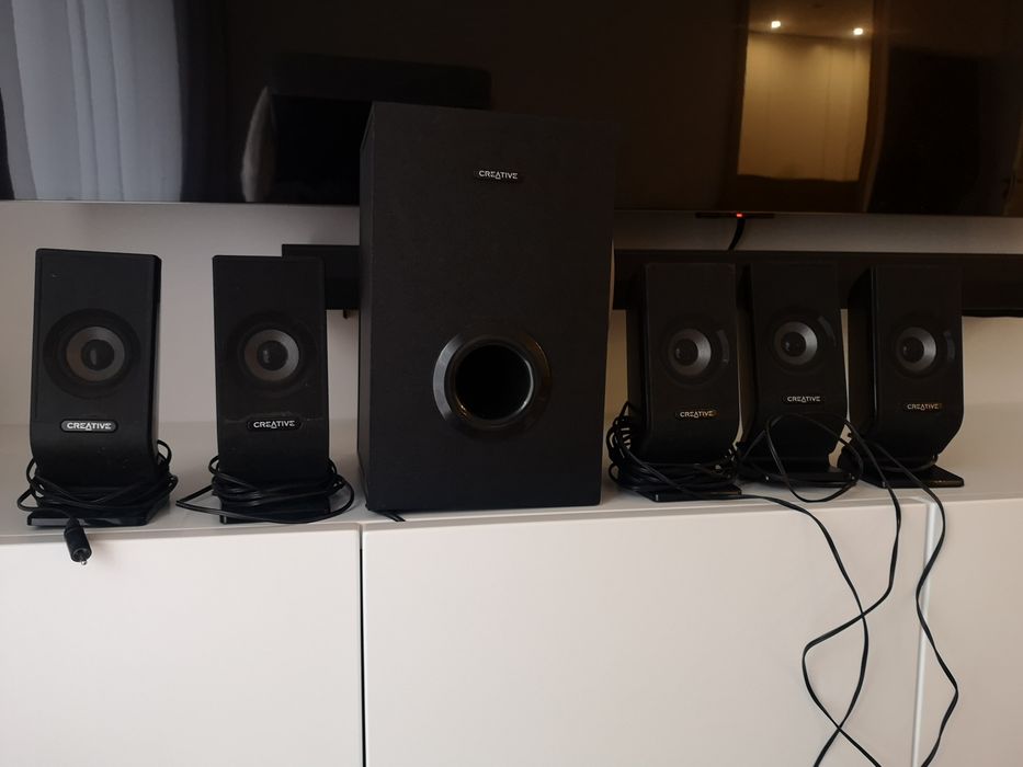 Świetne głośniki creative 5.1 fajny bass komputerowe