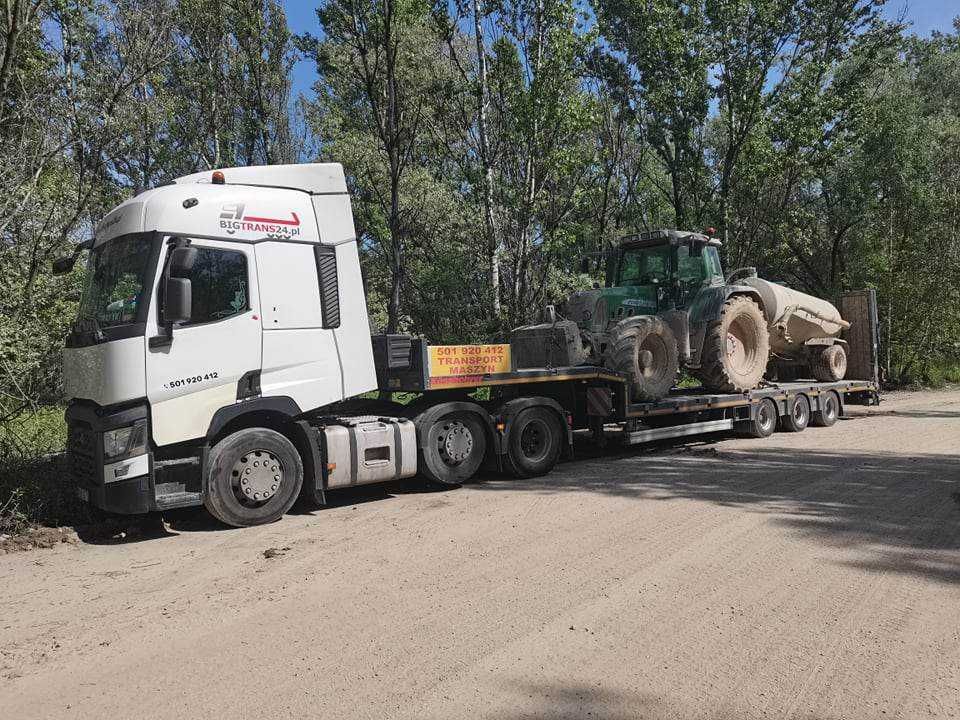 Transport maszyn, laweta niskopodwoziowa, przerzuty maszyn podczołgówa