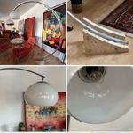 Lampa łukowa Guzzini trawertyn mid century