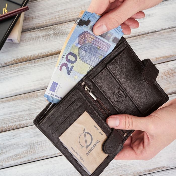 portfel męski skórzany brązowy brodrene g-28-br