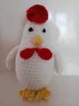 Kurka biała szydełkowa, amigurumi