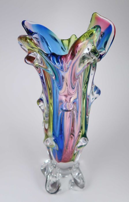 Grande Jarra Modernista Vidro Multicolor - 40 cm