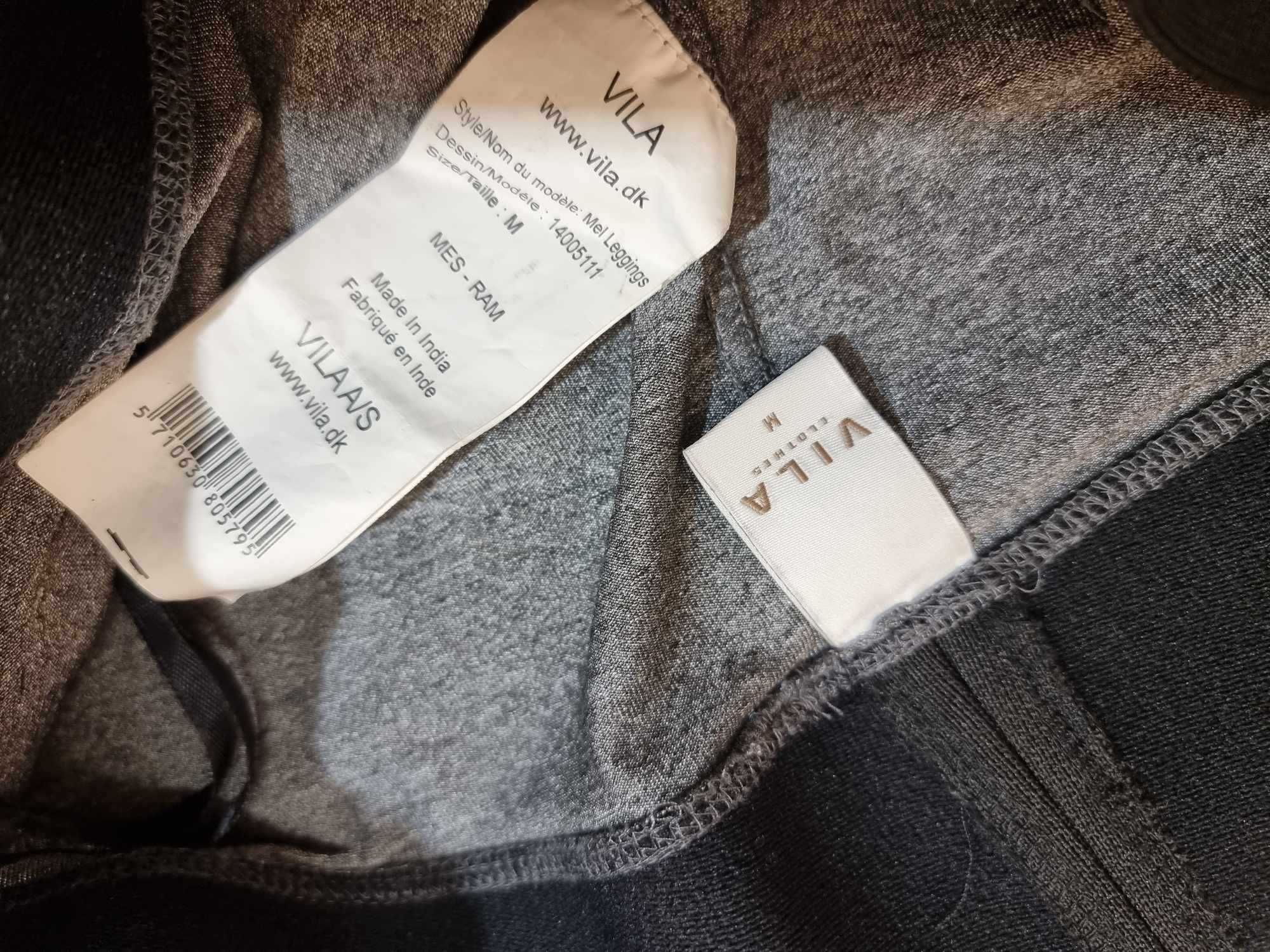 Spodnie legginsy Vila M srebrzyste eleganckie jakość premium