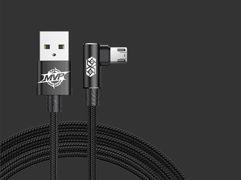 kabel baseus mvp elbow kątowy dwustronny micro usb 2m black
