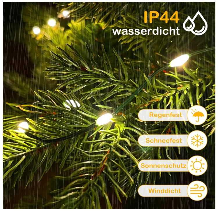 Lampki choinkowe z pierścieniem 2.5m 400LED 16 pasm ciepła biel AGOTD
