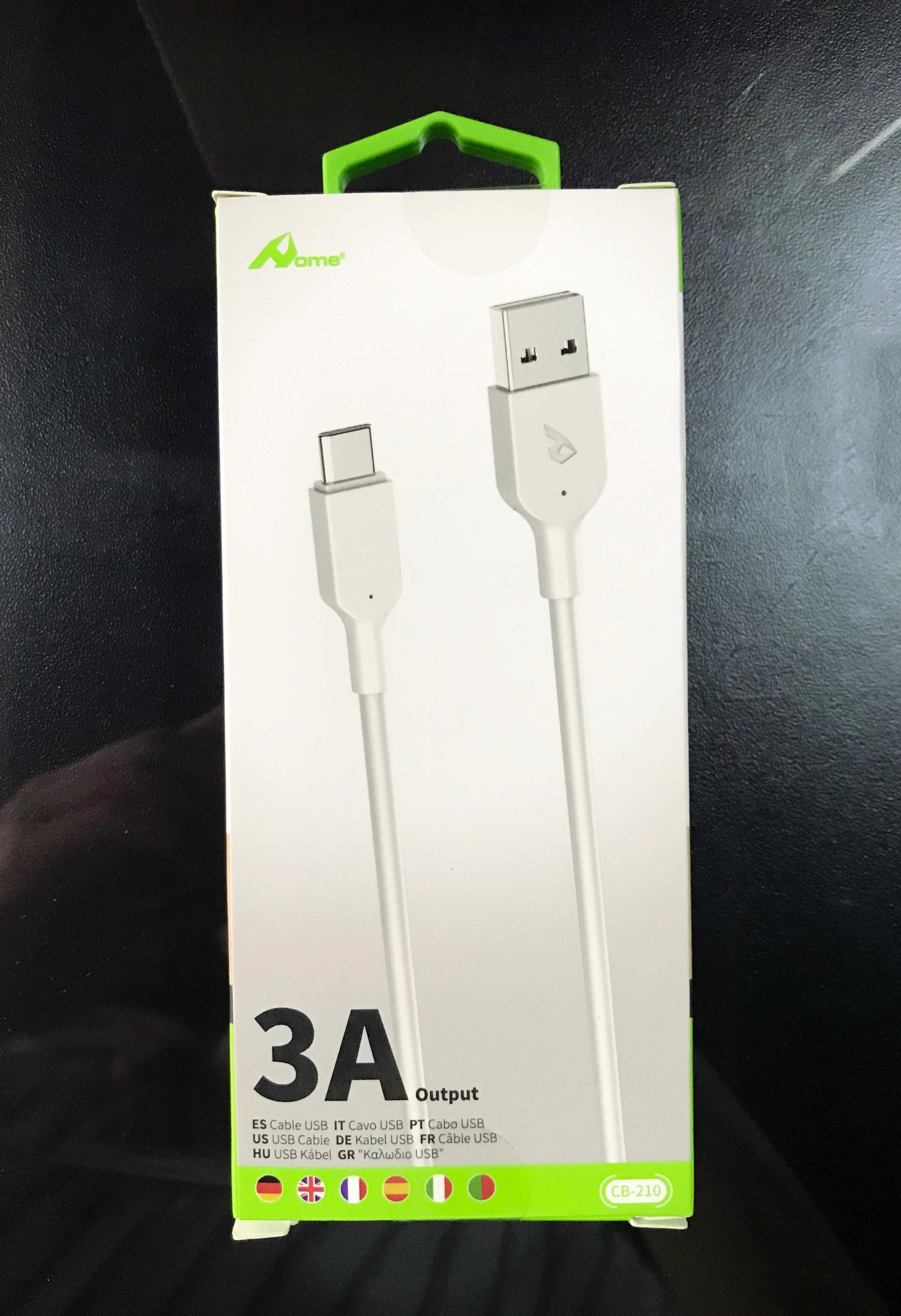 Cabo carregador USB Type-C / USB-C (3 Amp) - Fast Charging