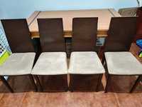 Mesa de jantar extensível Lourini 160/239cmx90cm e as 4 cadeiras