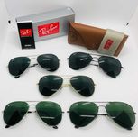 Солнцезащитные очки Ray Ban Aviator 3026 Black|Green 62мм стекло (mix)