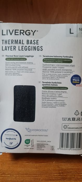Męskie termoaktywne kalesony r.L nowe czarne Livergy