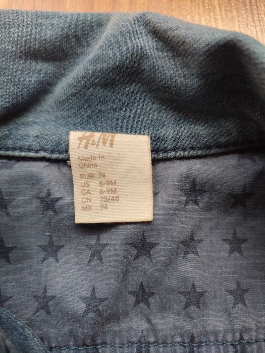 Kurtka kurteczka katana katanka ramoneska jeans dżins miękki H&M 74