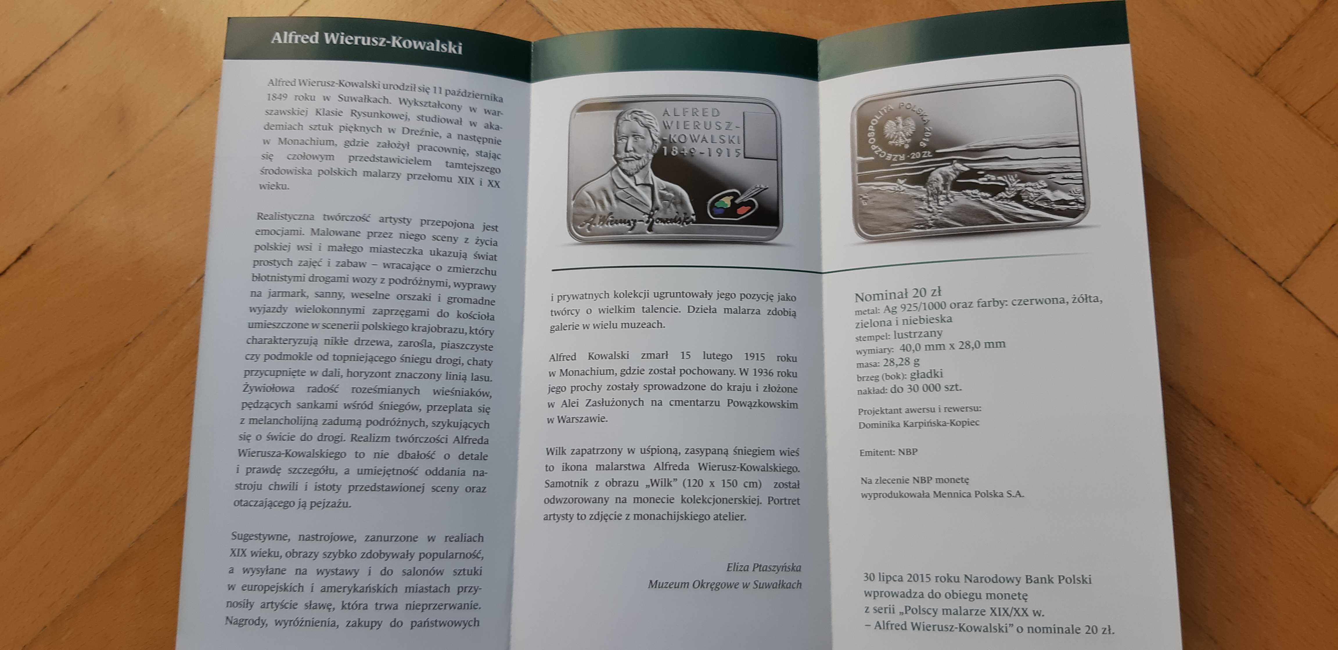 folder do monety Alfred Wierusz - Kowalski