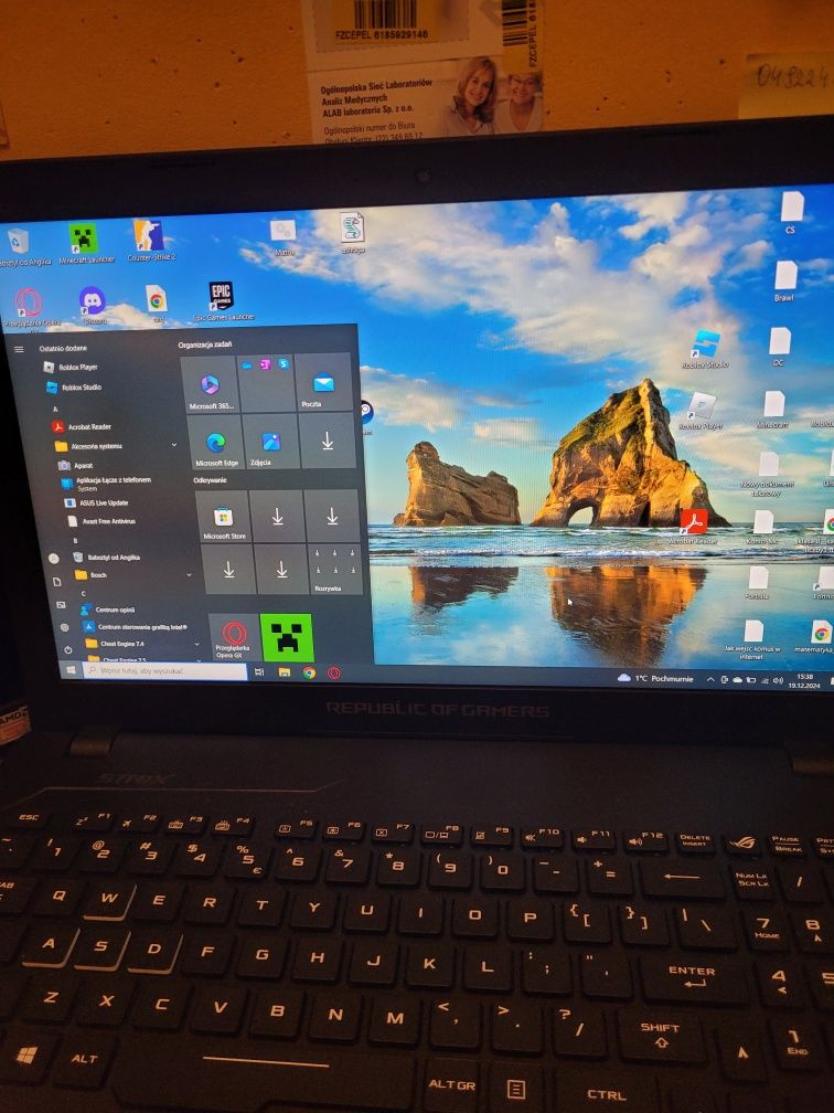 Laptop asus strix gamingowy