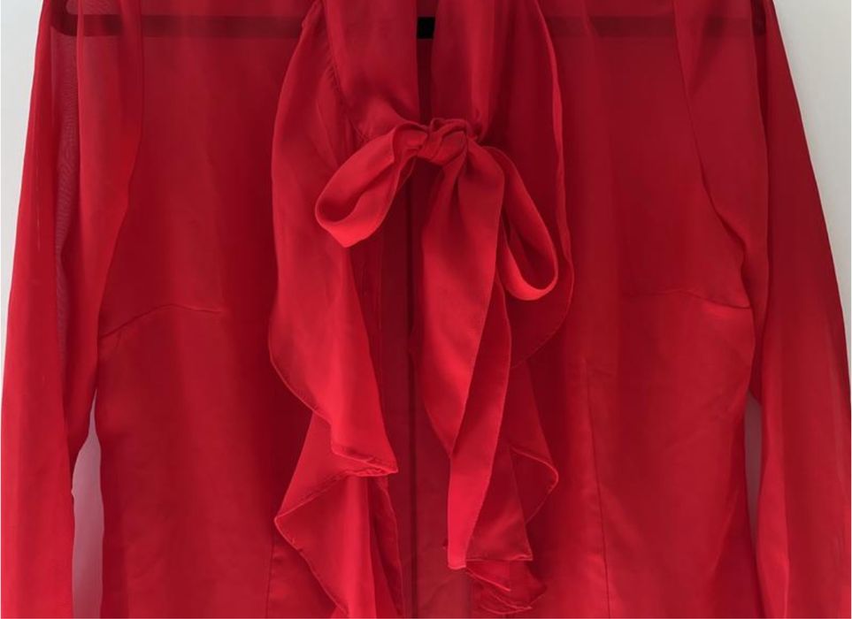 блуза прозора з воланами, червона, s.Oliver