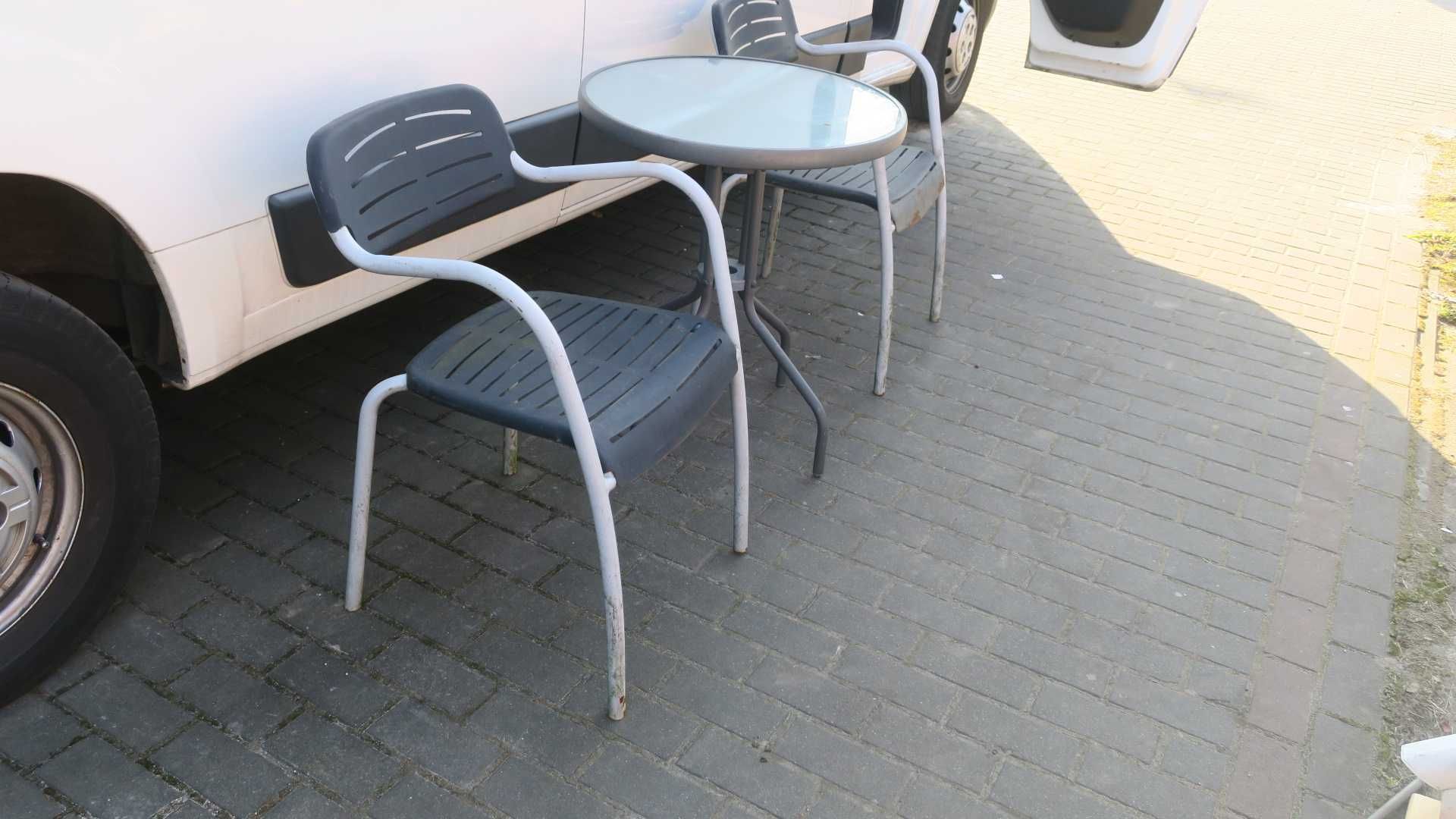 Stół plus 2 krzesła ogrodowe balkonowe