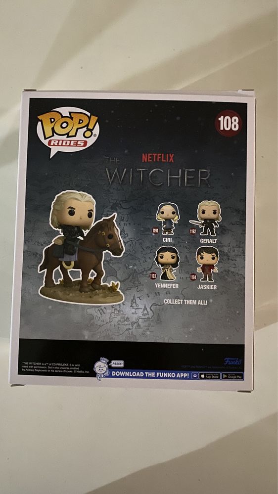 Funko pop 6” the witcher geralt and roach 108 special edition