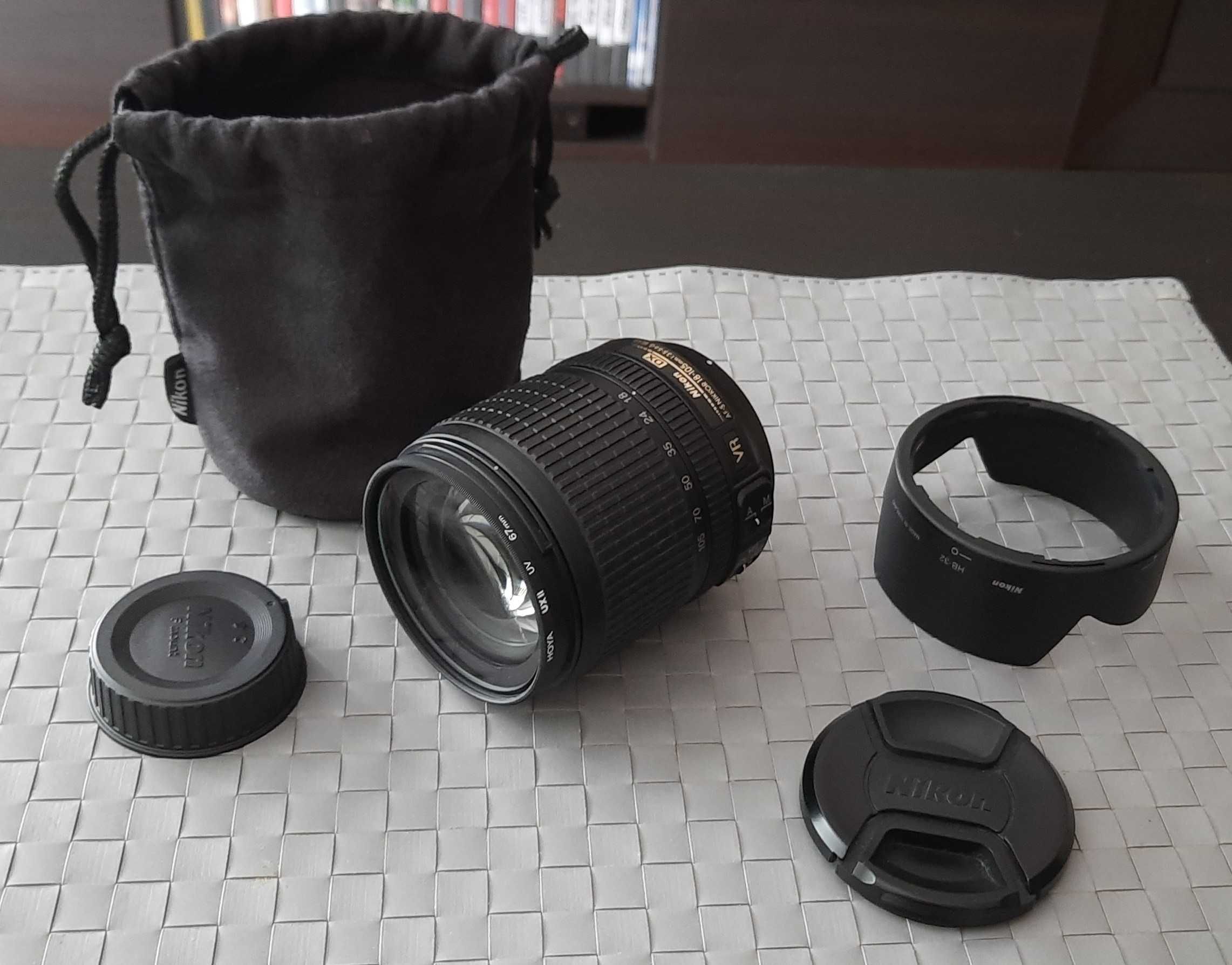 Obiektyw Nikon AF-S Nikkor DX 18-105 f/3.5-5.6G ED VR + Filtry