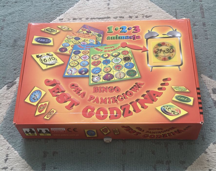 Gra bingo - gra pamięciowa Jest godzina