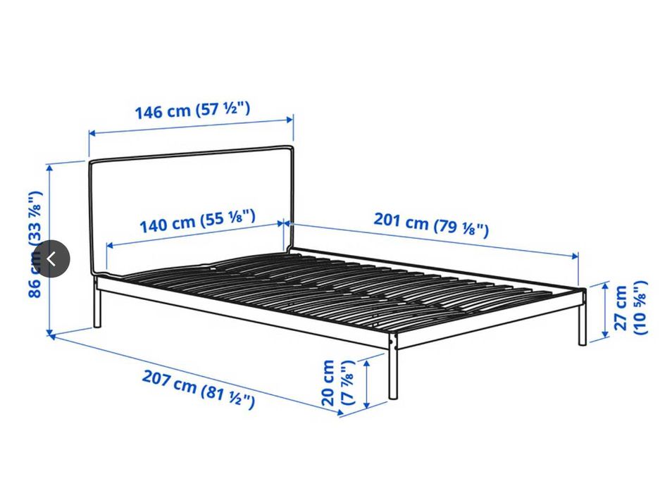 Cream IKEA Double Bedframe Excellent Condition