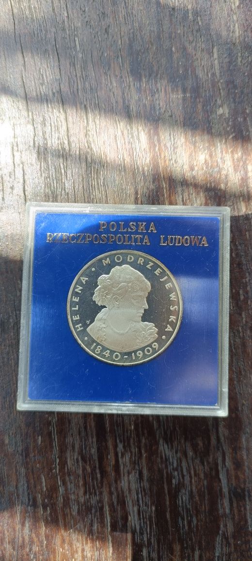 Moneta kolekcjonerska Helena Modrzejewska 100 zł z roku 75