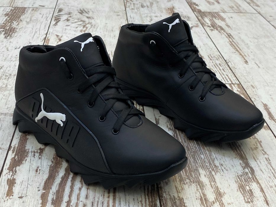 Чоловічі зимові кросівки на хутрі Пума Чоботи Puma Нат. шкіра р39 - 45