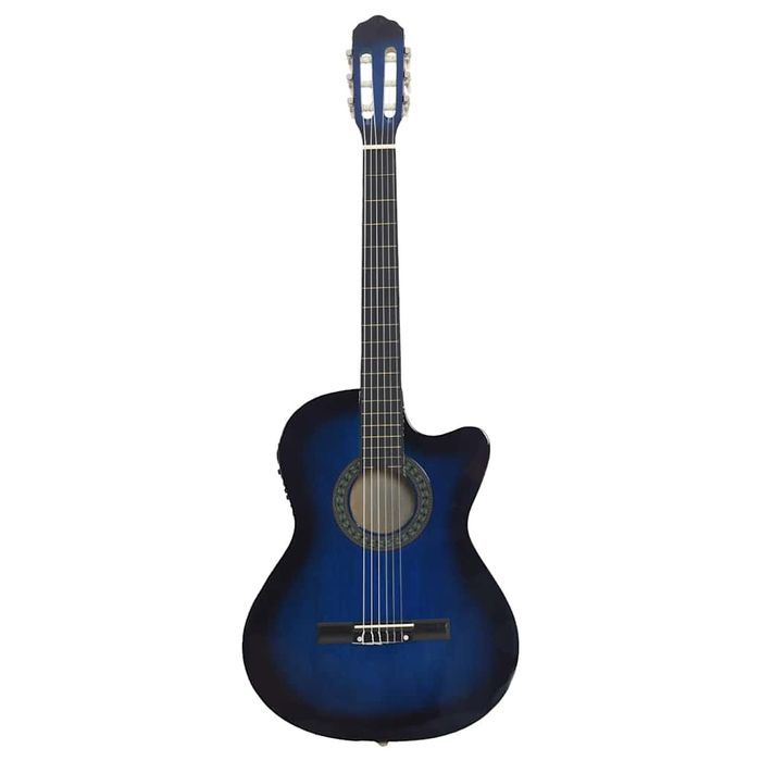 Gitara Klasyczna Z Wycięciem, 6 Strun I Equalizer, Niebieska