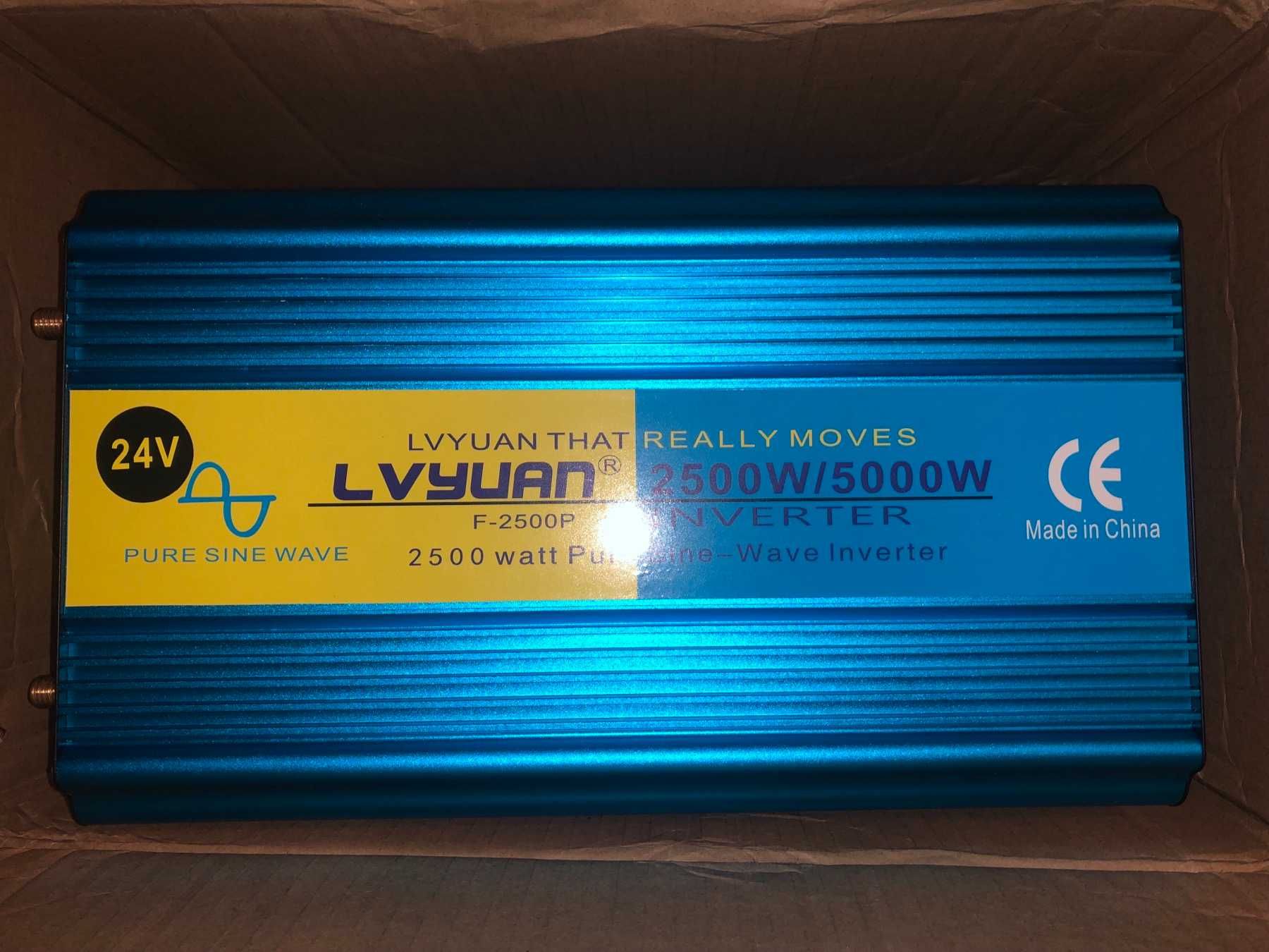 LVYUAN Inverter 24v/220v Pure Sine Wave 2500w Новый в упаковке.